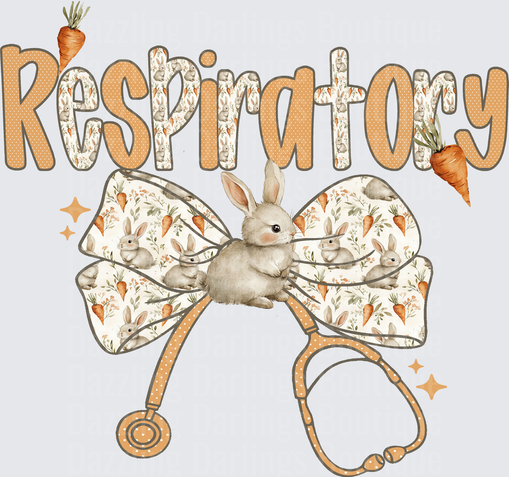 Respiratory Therapy Stethoscope with Bunny and Carrot Pattern