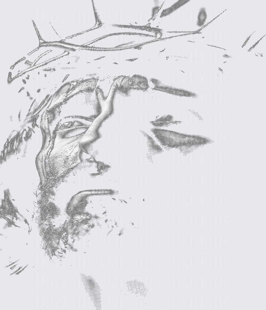 Jesus Christ Crown of Thorns Halftone Portrait