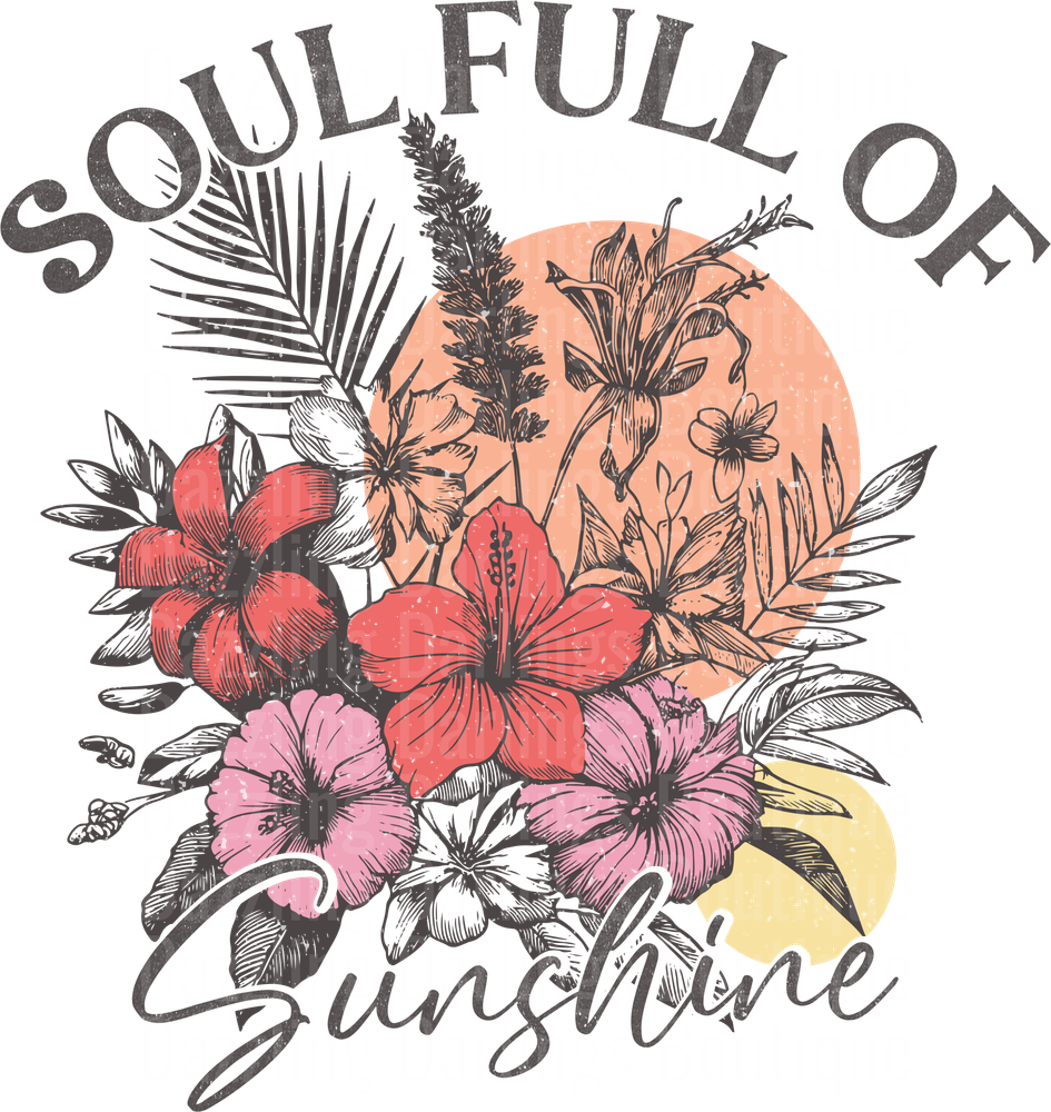Soulful of Sunshine Tropical Hibiscus Flowers Palm Leaves