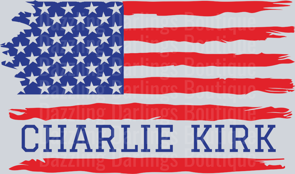 Charlie Kirk Distressed Flag Blue Banner