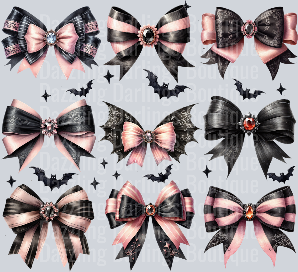 HALLOWEEN FALL DTF TRANSFER COQUETTE BOW COLLAGE