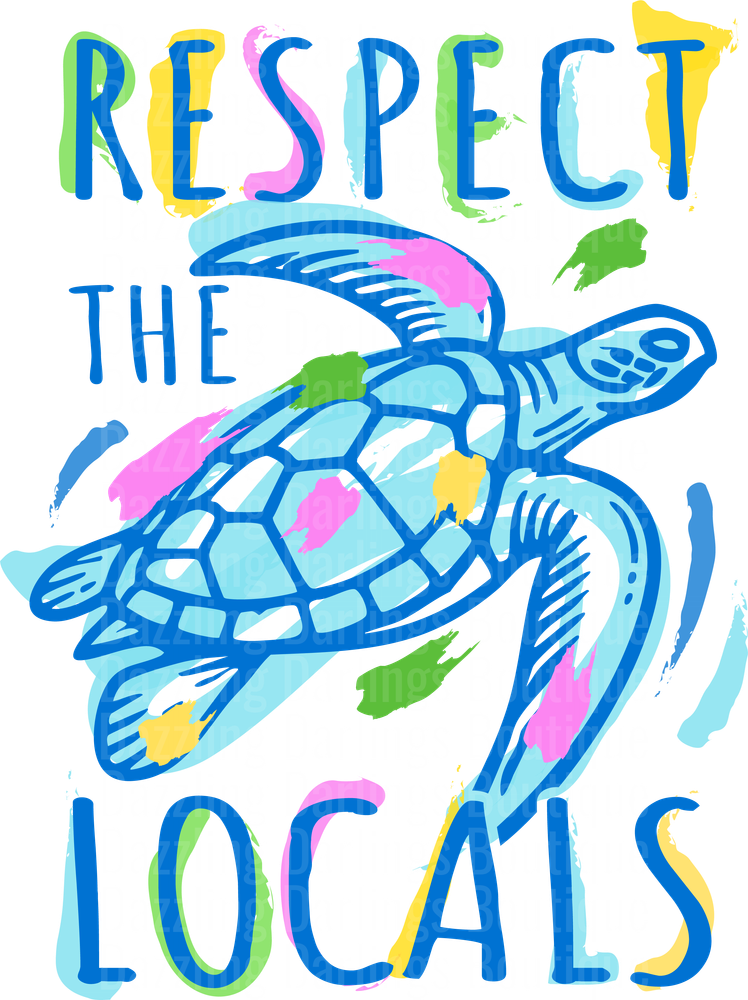 Respect the Locals Sea Turtle Ocean Conservation Design