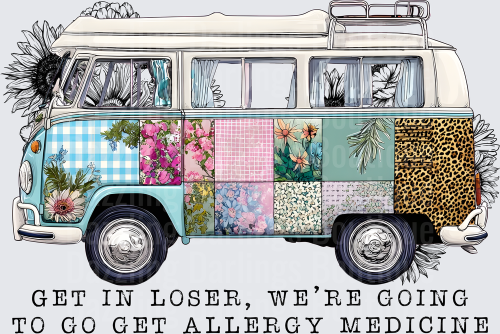 Volkswagen Van Patchwork Pattern Get In Loser Allergy Medicine