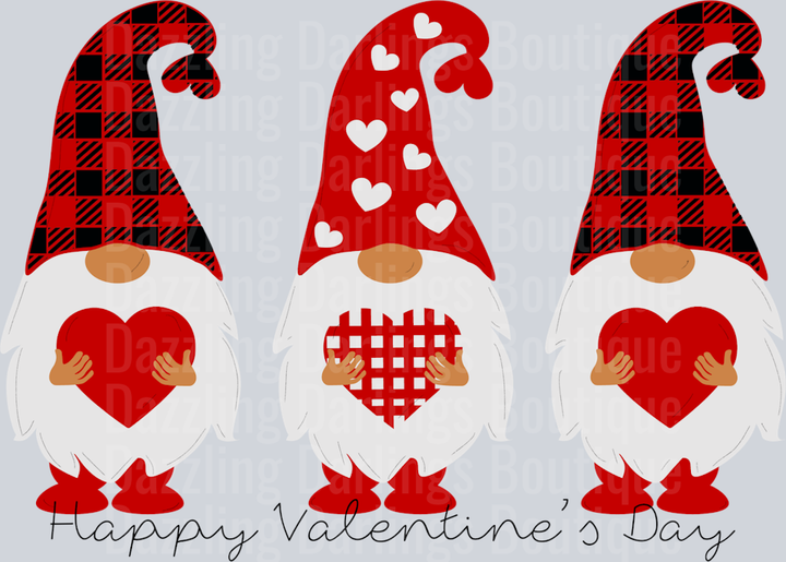Happy Valentine's Day Buffalo Plaid Gnomes