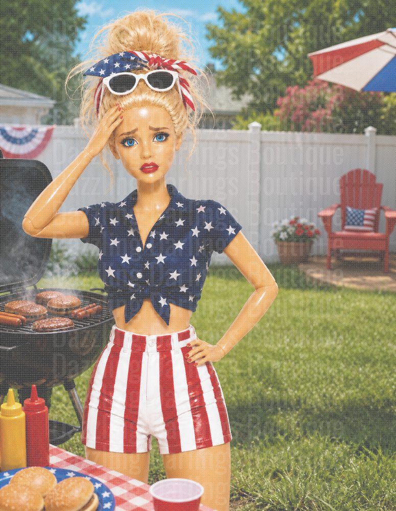Barbie Patriotic BBQ Fourth of July Stars and Stripes Outfit