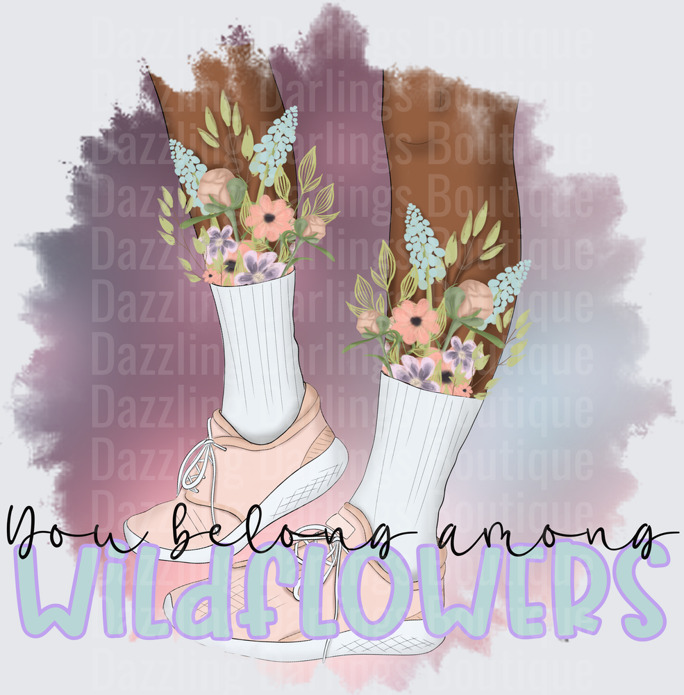 You Belong Among Wildflowers Legs with Floral Bouquet Socks