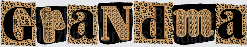 Grandma Leopard Print Bold Letters Design