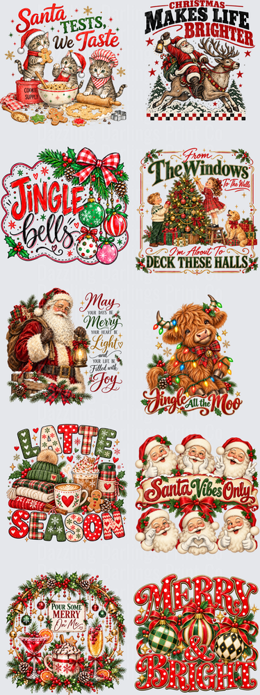Christmas Premade 16 Jingle Bells Makes Life Brighter Santa Faces