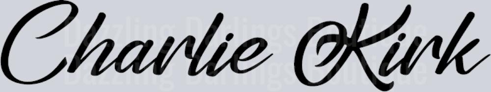 Charlie Kirk Black Script Signature