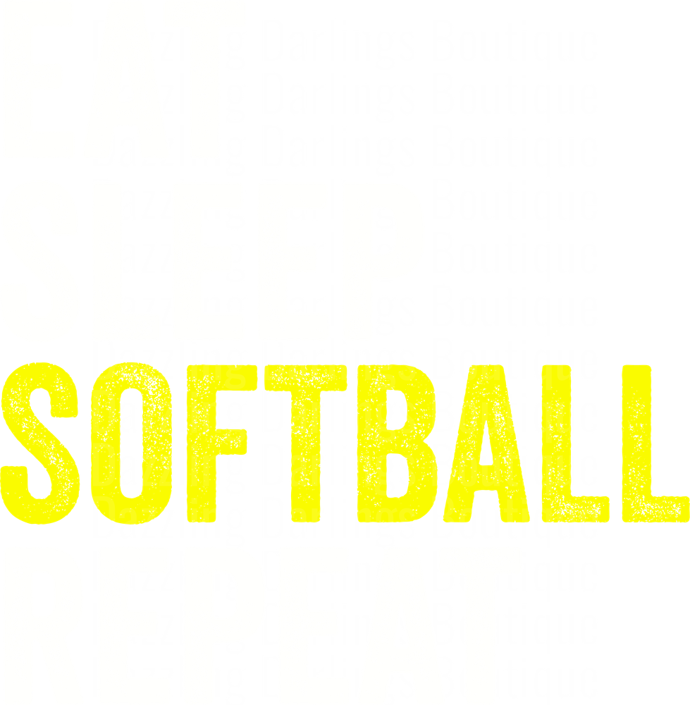 Yellow Distressed Softball Text Design
