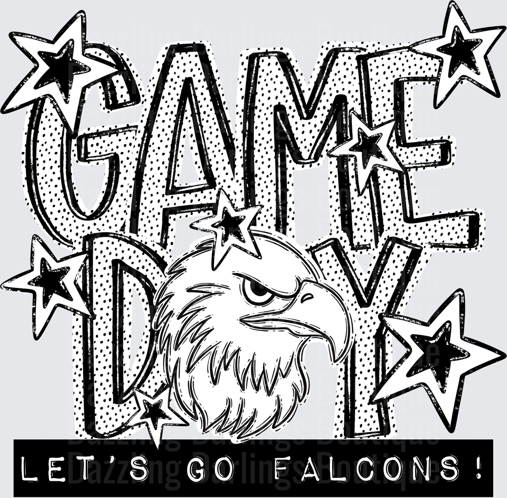 Game Day Let's Go Falcons Bold Eagle Stars Design