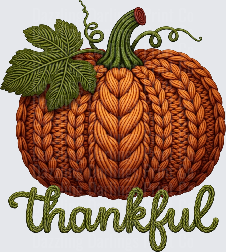 Faux Yarn Thankful Pumpkin