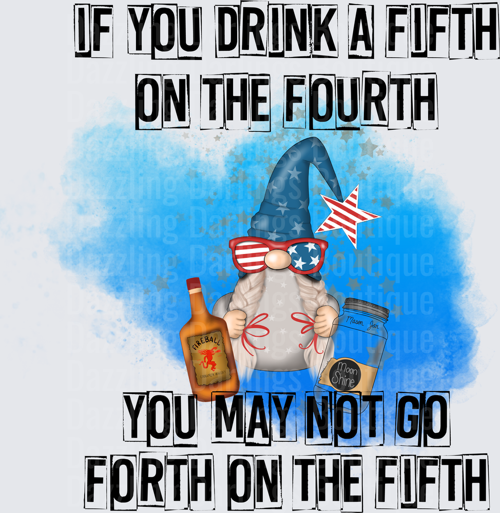 Patriotic Gnome Fourth of July Drinking Humor Design