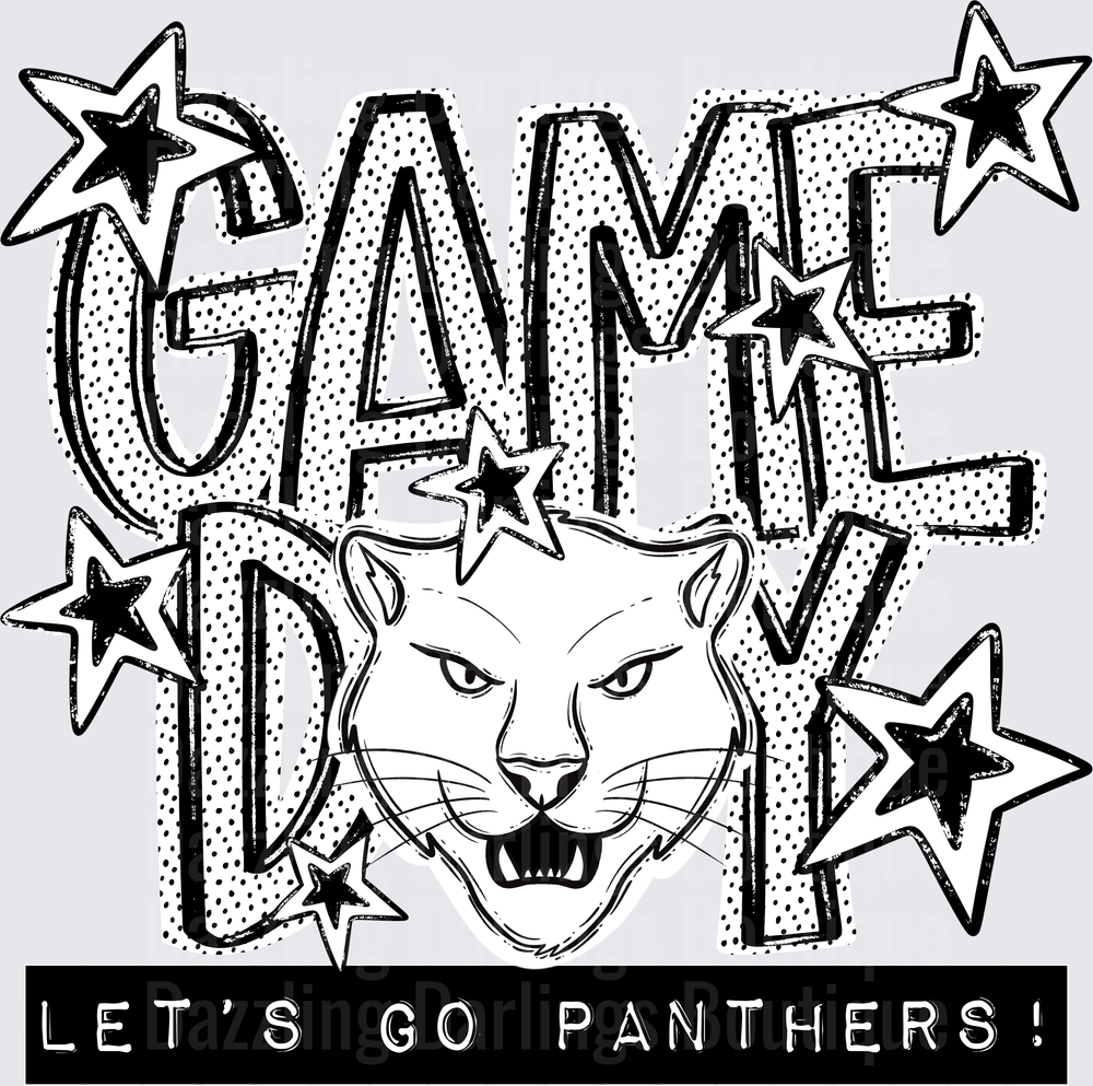 Game Day Let's Go Panthers Roaring Panther Stars