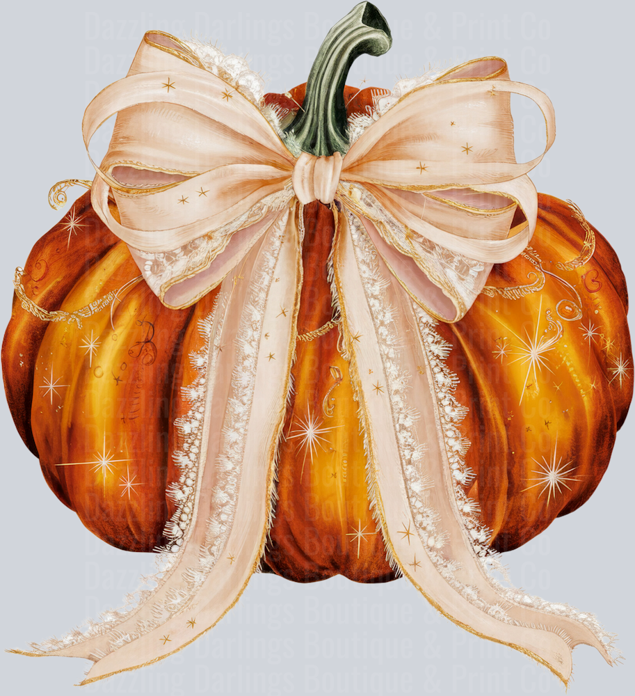 HALLOWEEN FALL DTF TRANSFER PUMPKIN COQUETTE BOW
