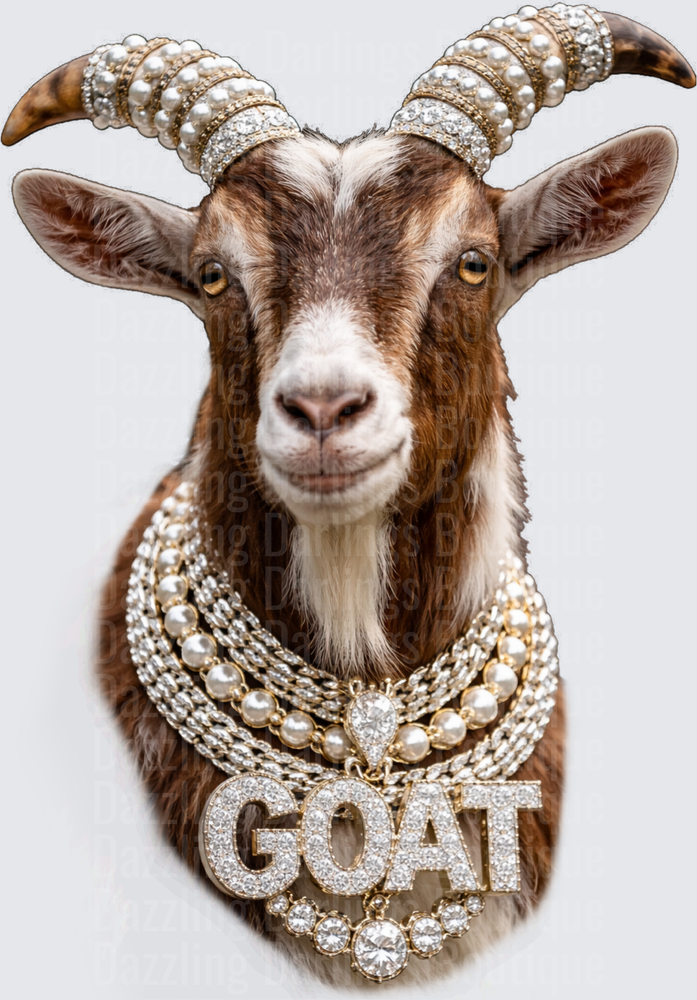 Glamorous Goat with Pearl Jewelry and Diamond GOAT Necklace