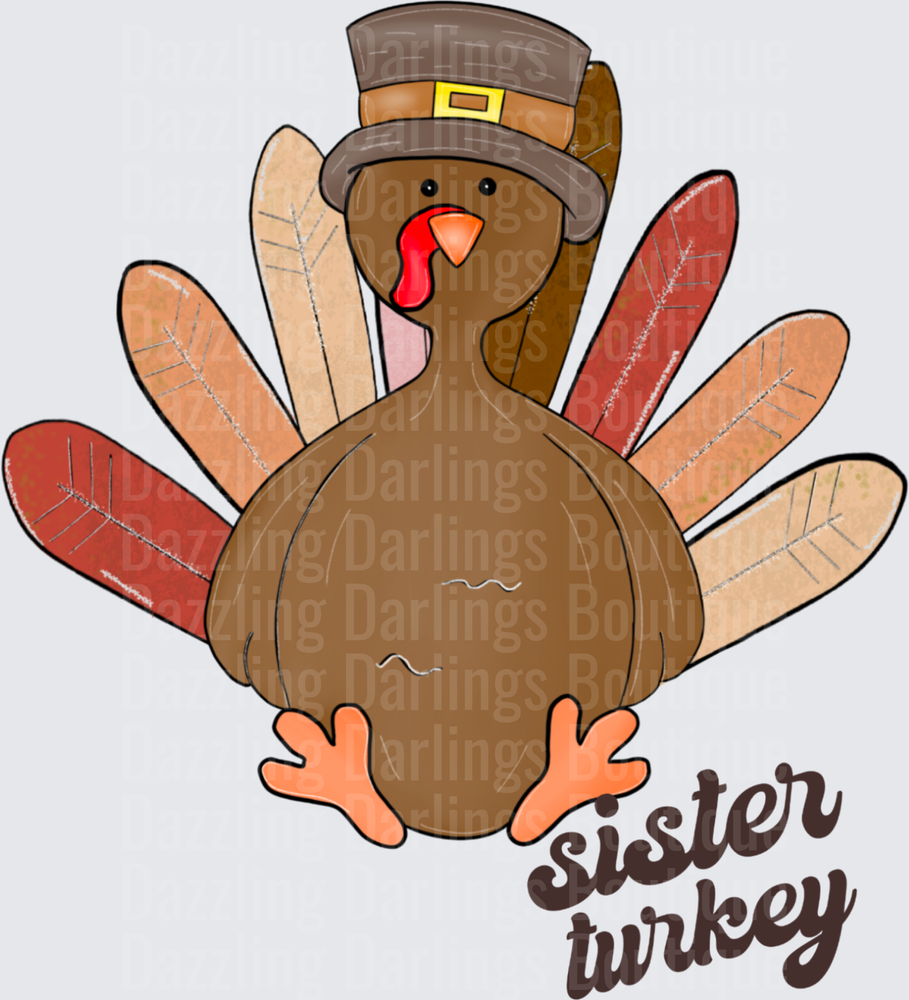 Sister Turkey Pilgrim Hat Thanksgiving