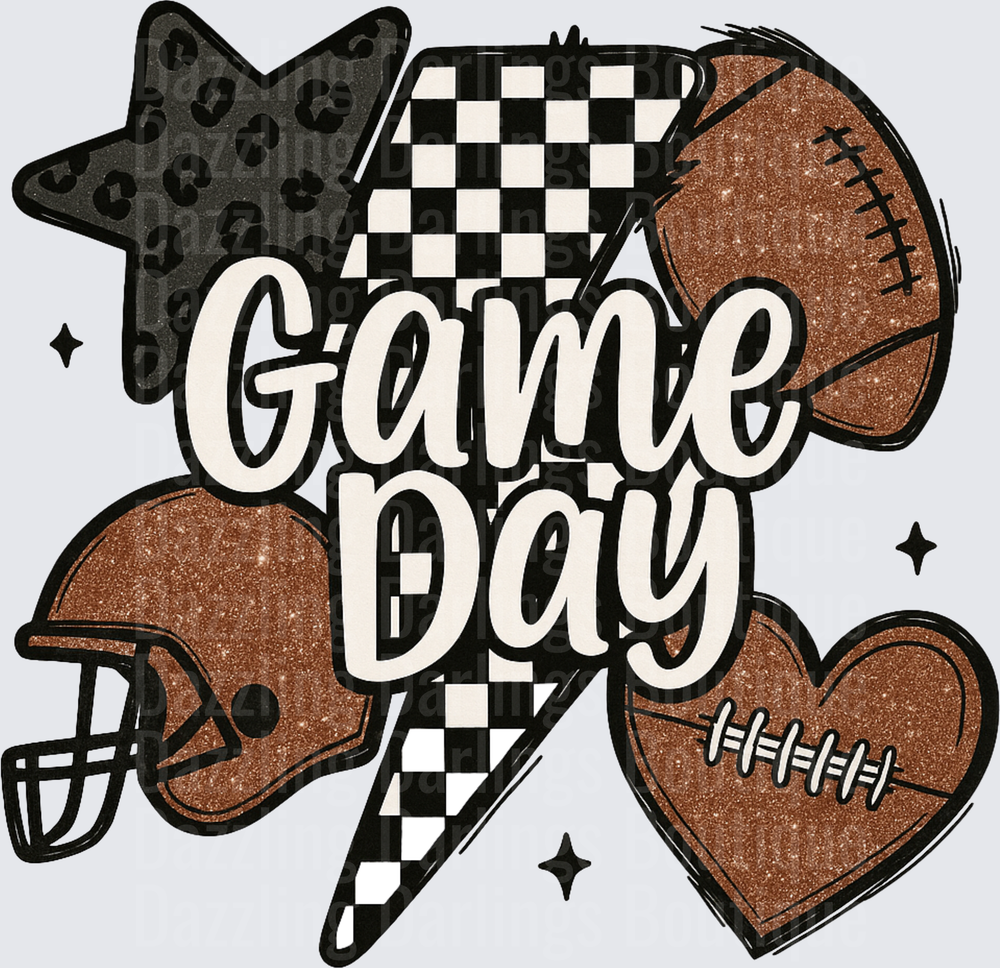 Game Day Checkered Bolt