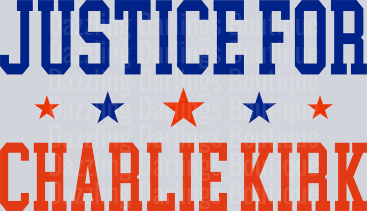 Justice For Charlie Kirk Blue Orange Stars