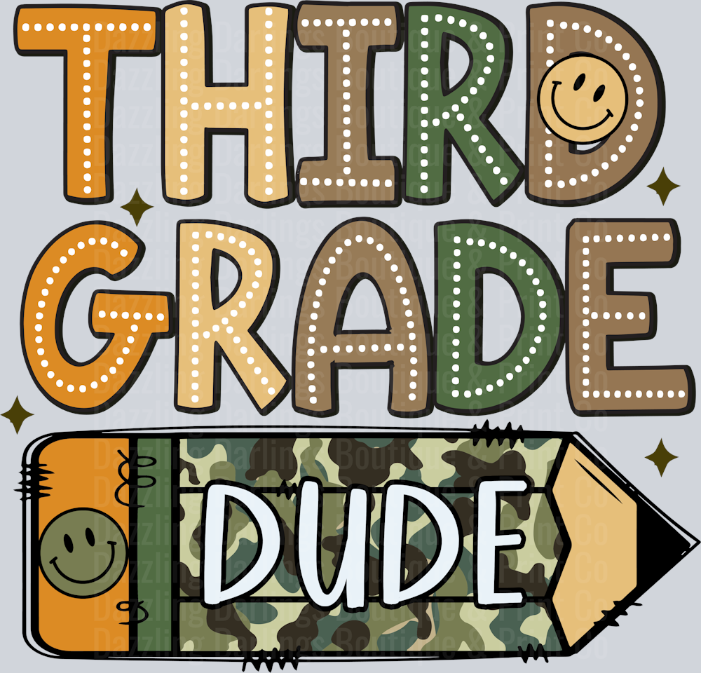 THIRD GRADE DUDE CAMO PENCIL