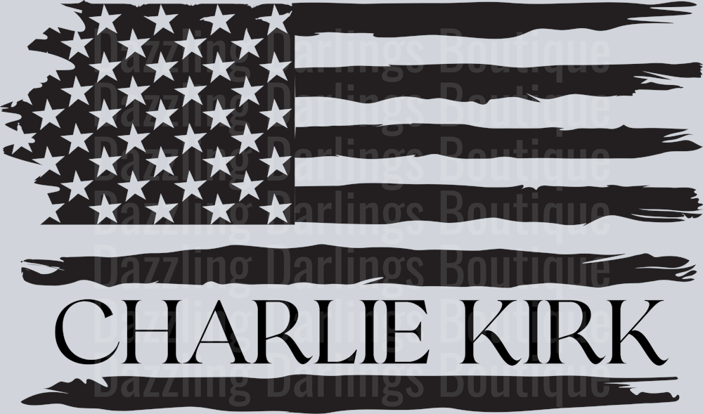 Charlie Kirk Black Distressed Flag