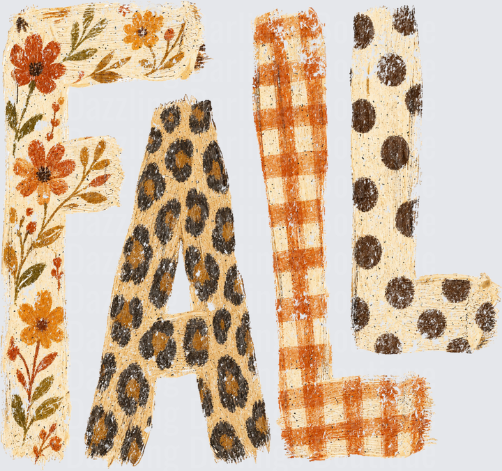 FALL Mixed Pattern Letters Floral Leopard Plaid Polka Dot