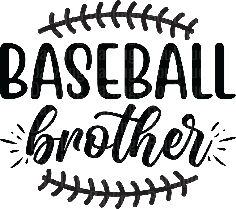Baseball Brother Typography with Stitching Details