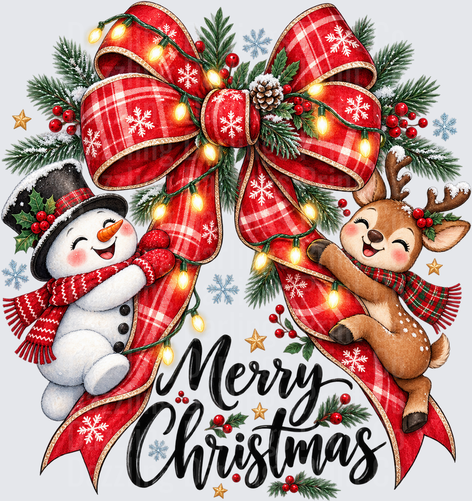 Merry Christmas Snowman and Reindeer