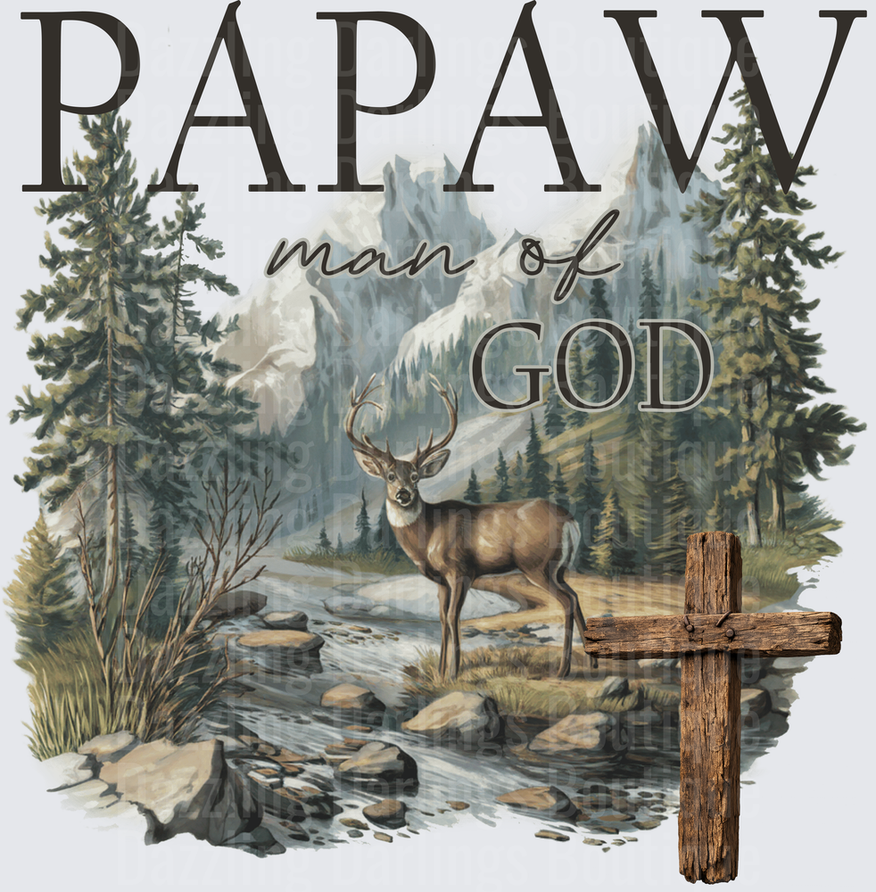 Papaw Man of God Mountain Wilderness Deer Cross Christian