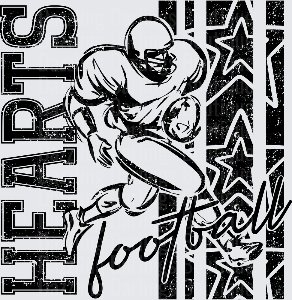 Harris Football Player Running Back Stars Grunge Design