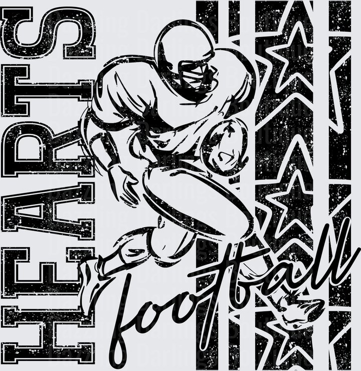 Harris Football Player Running Back Stars Grunge Design