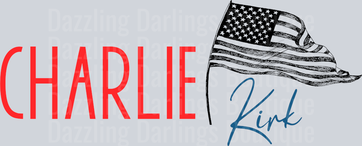 Charlie Kirk Red Letters Waving Flag