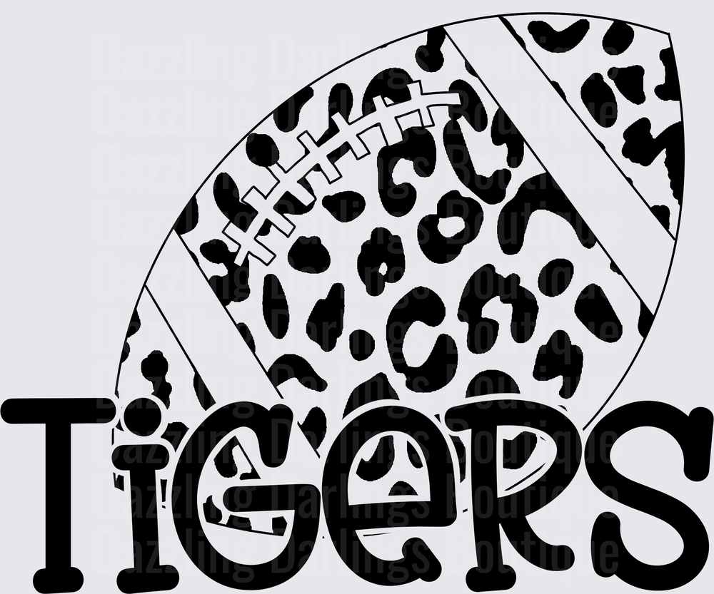 Tigers Leopard Print Football Graphic