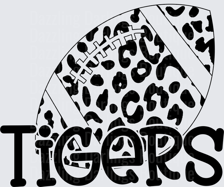 Tigers Leopard Print Football Graphic
