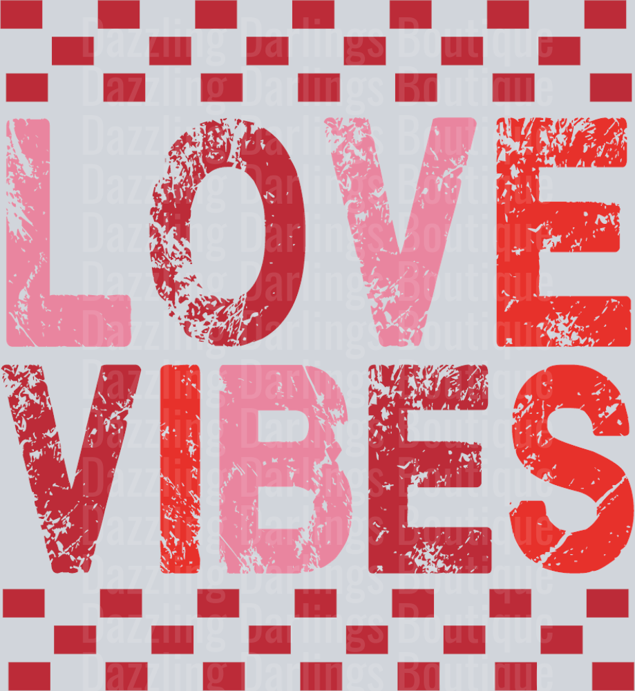 LOVE VIBES RETRO CHECK VALENTINES DAY