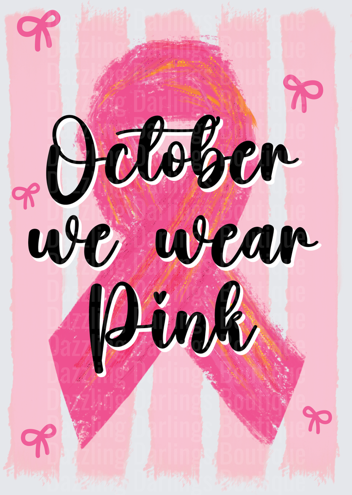 October We Wear Pink Striped