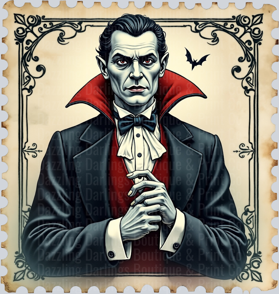 HALLOWEEN FALL DRACULA STAMP DTF TRANSFER