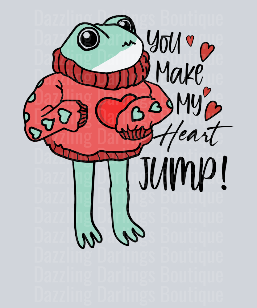 You Make My Heart Jump Cute Funny Frog Valentine