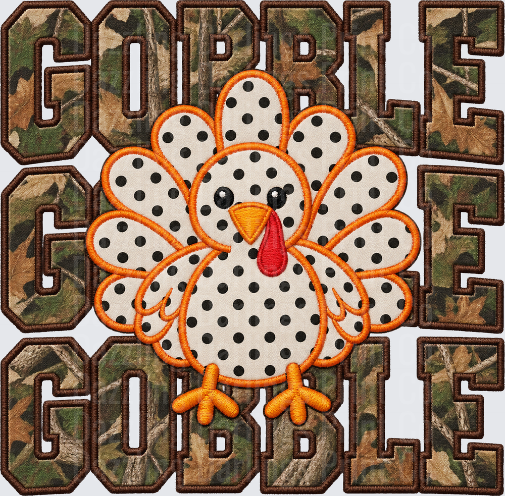 Camo Gobble Embroidery