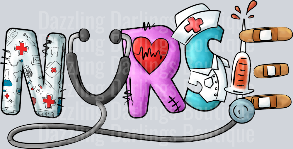NURSE BUBBLE LETTERS