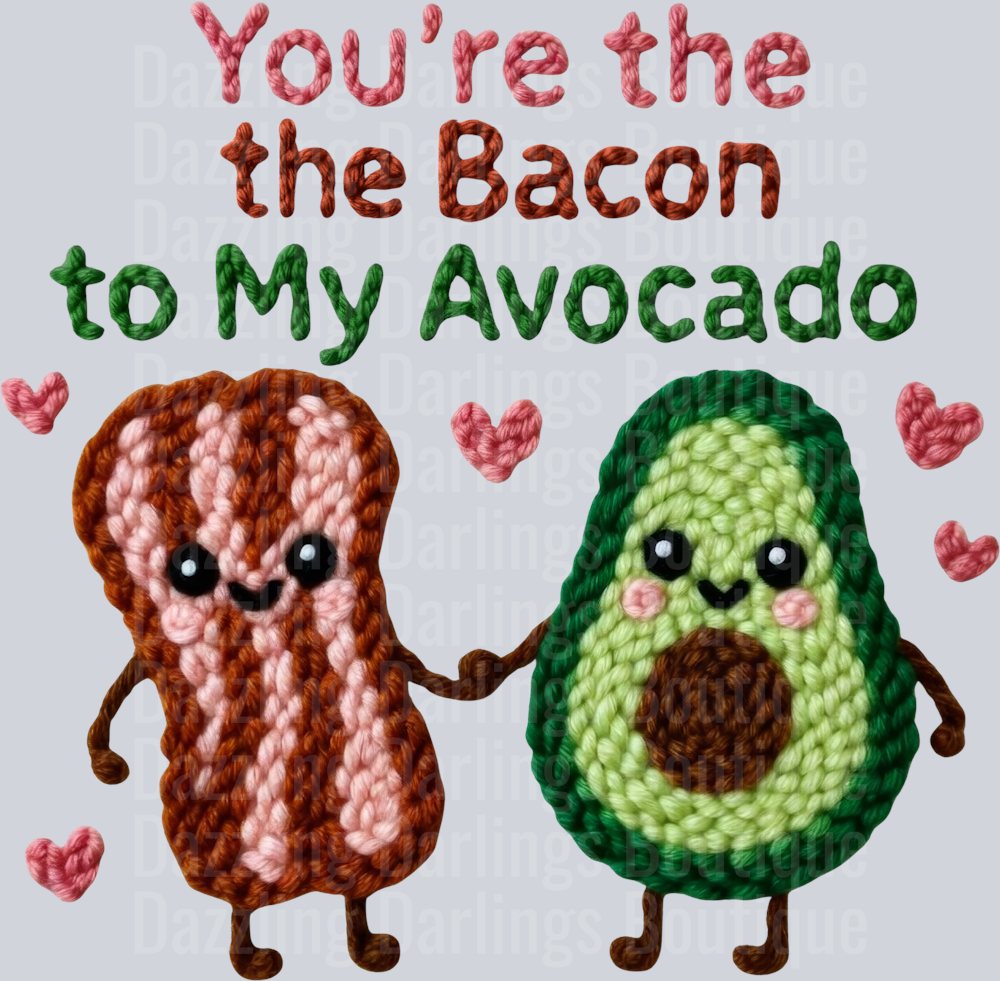 Latch Hook Funny Food Bacon to my Avacado
