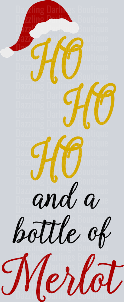 HOHOHO and a bottle of Merlot wine bag