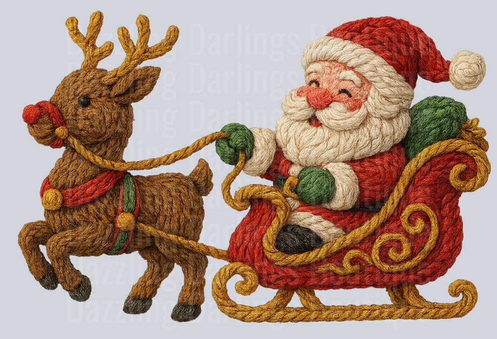 Yarn Santa sleigh