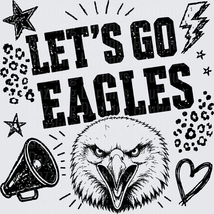 Let's Go Eagles Fierce Bald Eagle Mascot Spirit Design