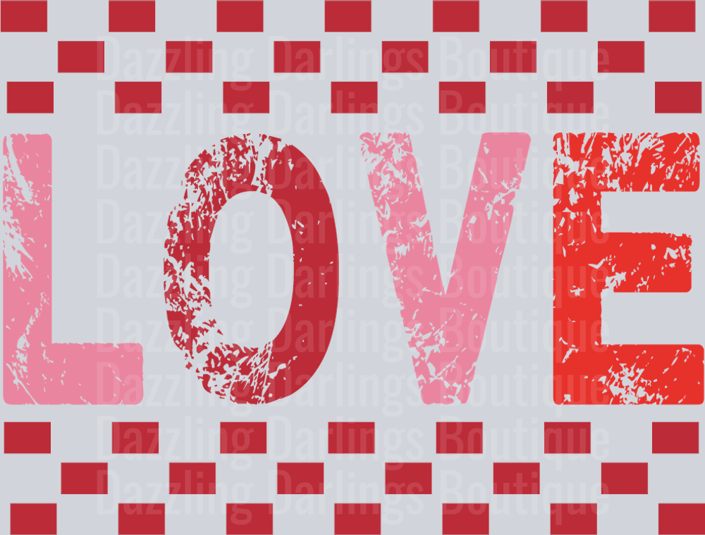 LOVE RETRO CHECK VALENTINES DAY
