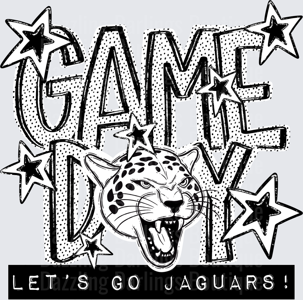 Game Day Let's Go Jaguars Roaring Jaguar Head Stars