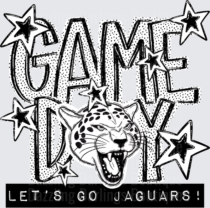 Game Day Let's Go Jaguars Roaring Jaguar Head Stars