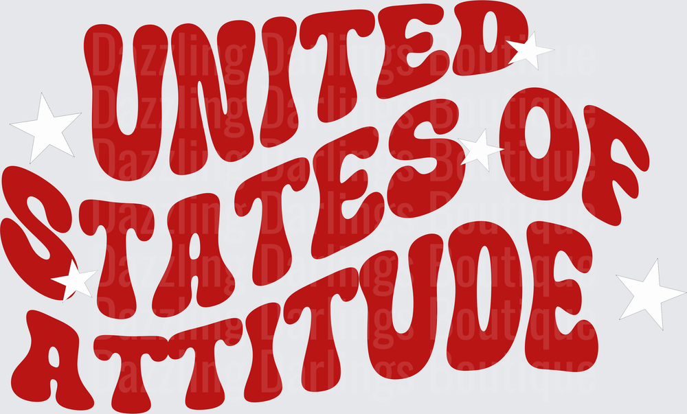 United States of Attitude Red Retro Typography Design