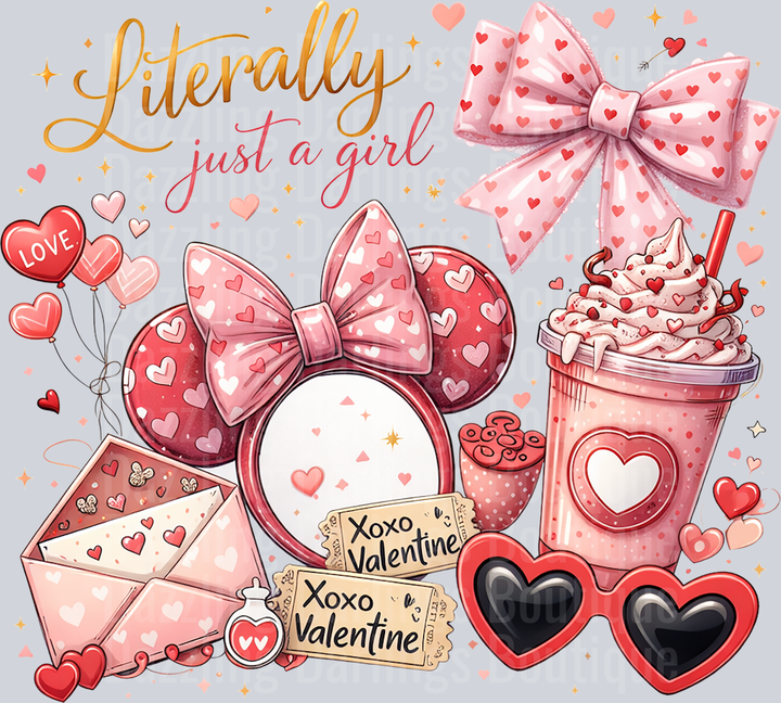 LITERALLY JUST A GIRL VALENTINES DAY MOUSE EARS