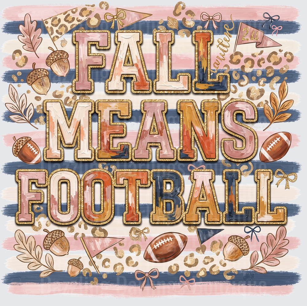 Fall Means Football Leopard